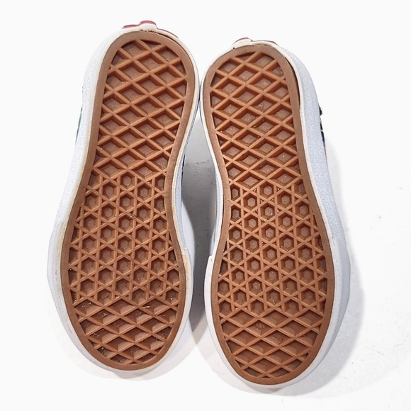 Vans Kids Leopard Floral Old Skool V Sneakers Black Suede 10.5 US Hook & Loop - Picture 7 of 9